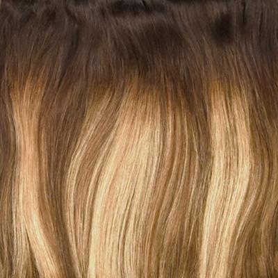 One Piece Top-up Remy Clip in Human Hair Extensions - Chestnut Honey Balayage - Image 2