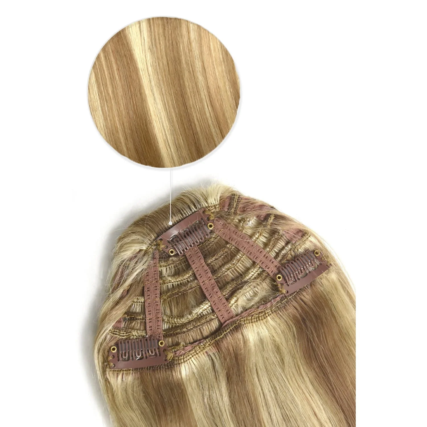 Clip in /on Remy Human Hair Fringe / Bangs - Biscuit Blondey (#18/613) - Image 3
