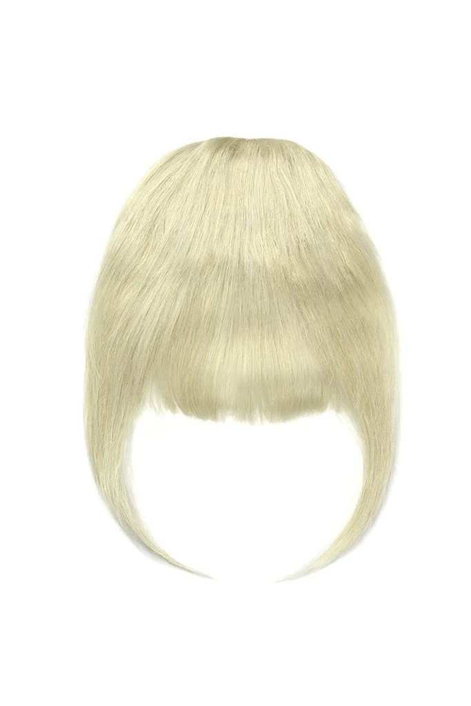 Clip in /on Remy Human Hair Fringe / Bangs - Ice Blonde