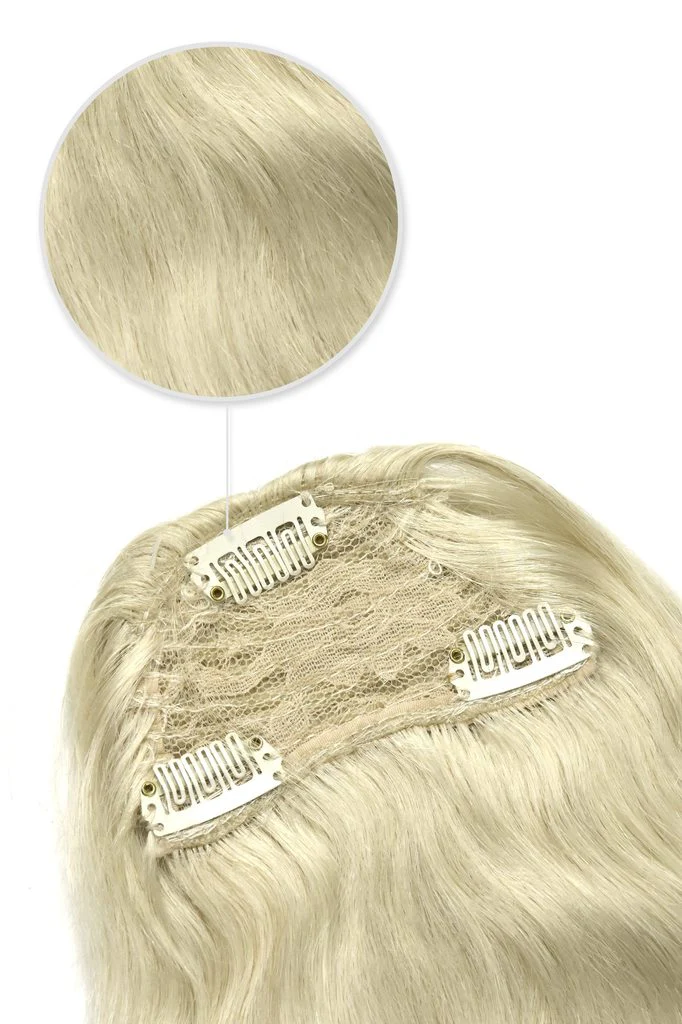 Clip in /on Remy Human Hair Fringe / Bangs - Ice Blonde - Image 2