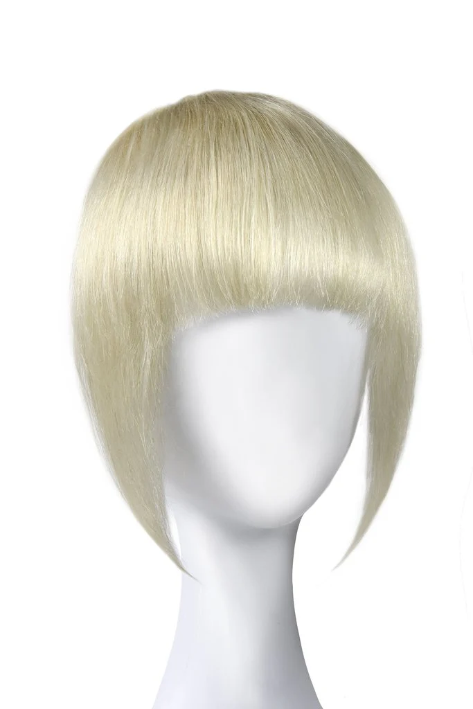 Clip in /on Remy Human Hair Fringe / Bangs - Ice Blonde - Image 3