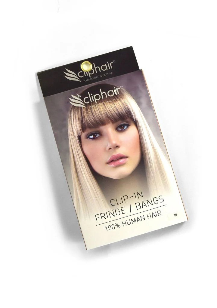 Clip in /on Remy Human Hair Fringe / Bangs - Ice Blonde - Image 4