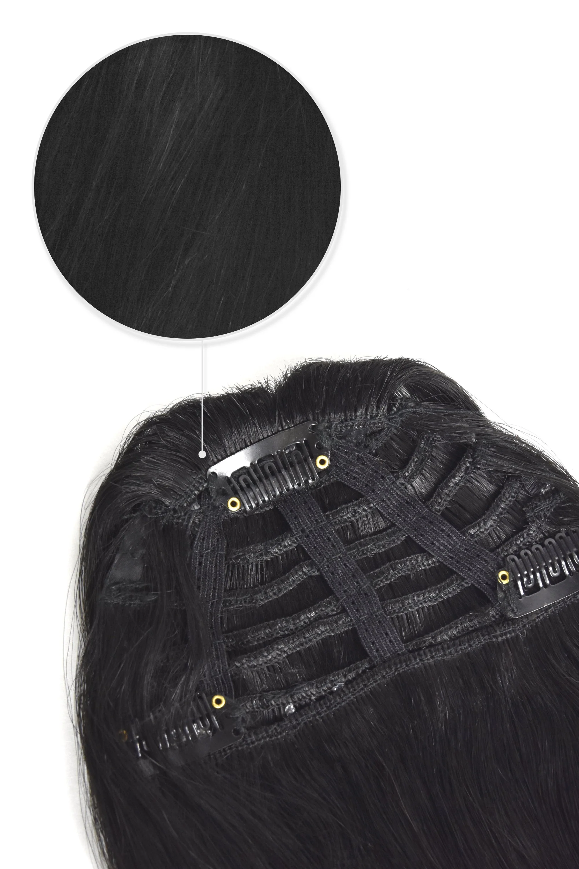 Clip in /on Remy Human Hair Fringe / Bangs - Off/Natural Black (#1B) - Image 3