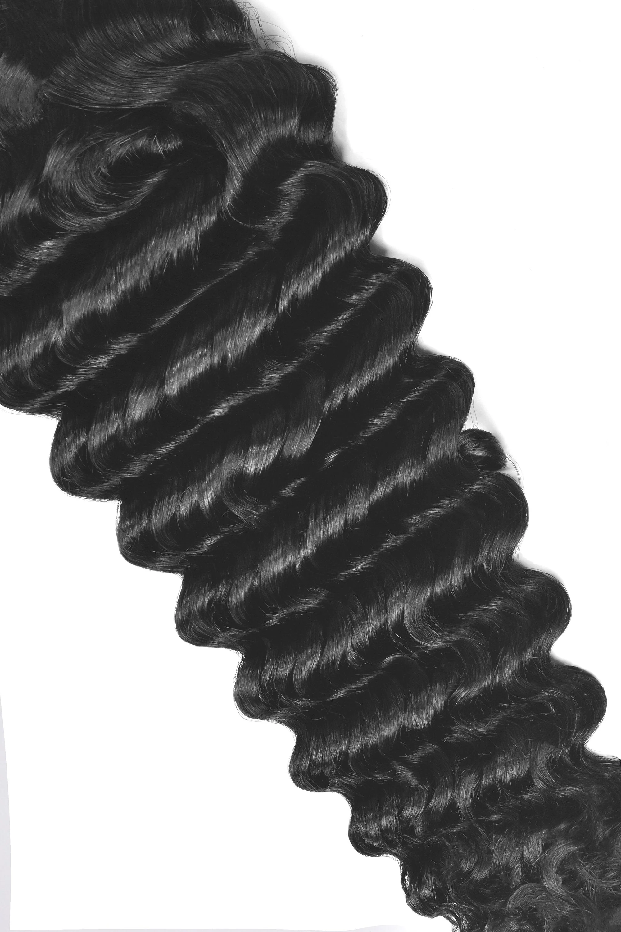 Curly Clip-In Human Hair Extensions - Jet Black (#1) - Image 4