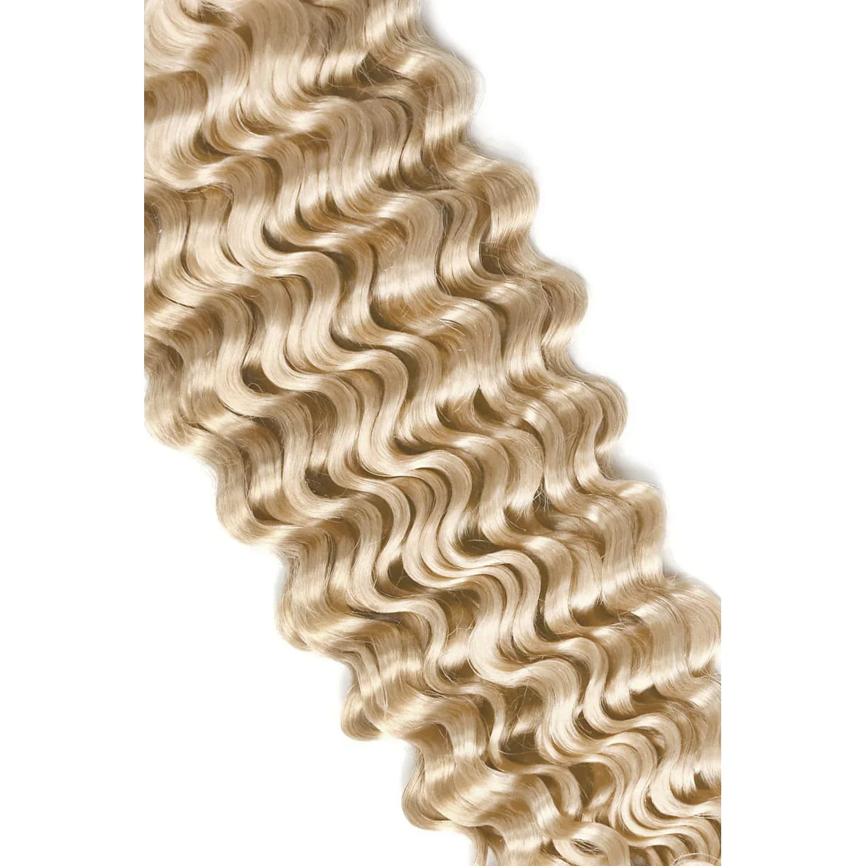 Curly Clip-In Human Hair Extensions - Bleach Blonde (#613) - Image 4