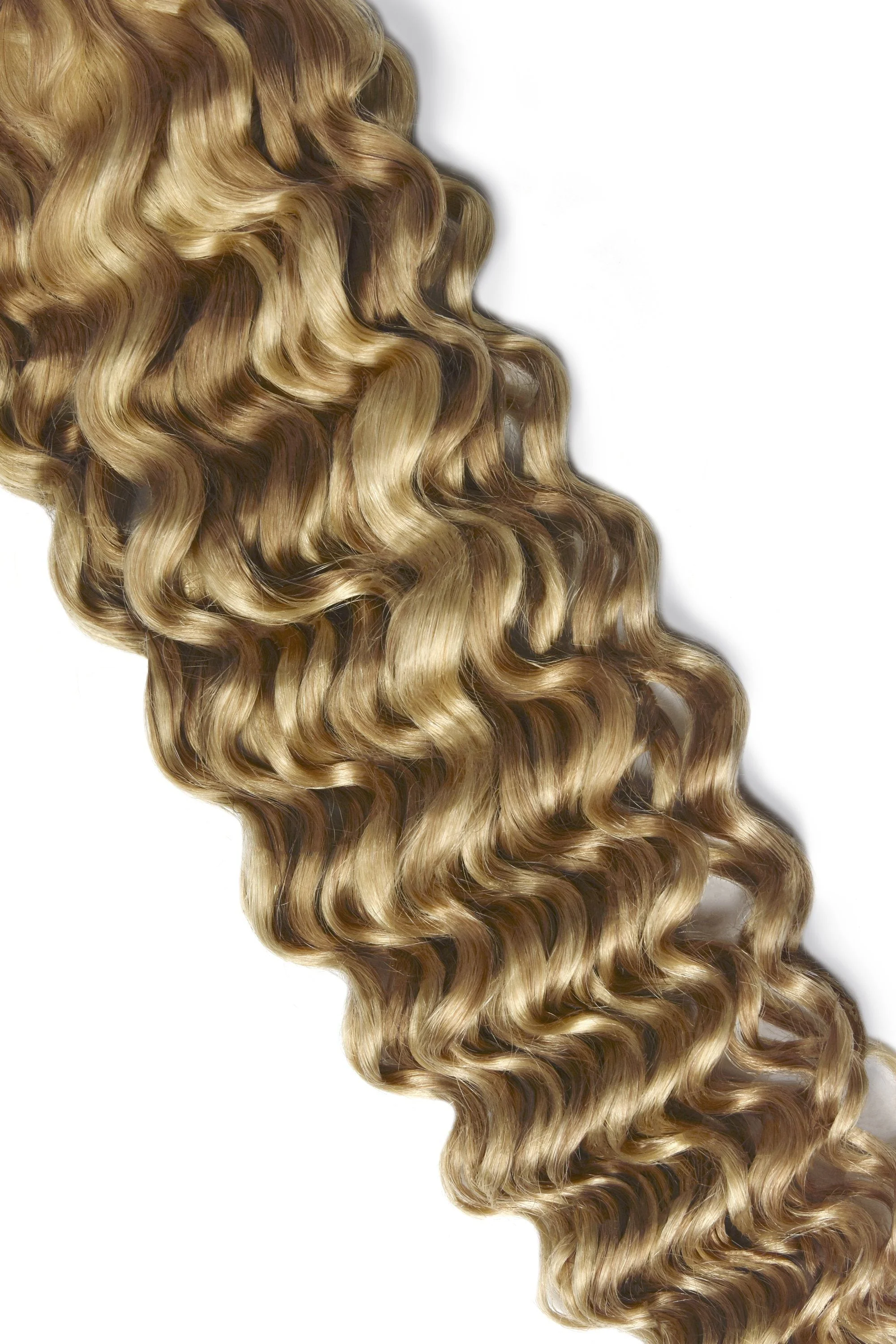 Curly Clip-In Human Hair Extensions - Peaches & Cream (#27/613) - Image 4