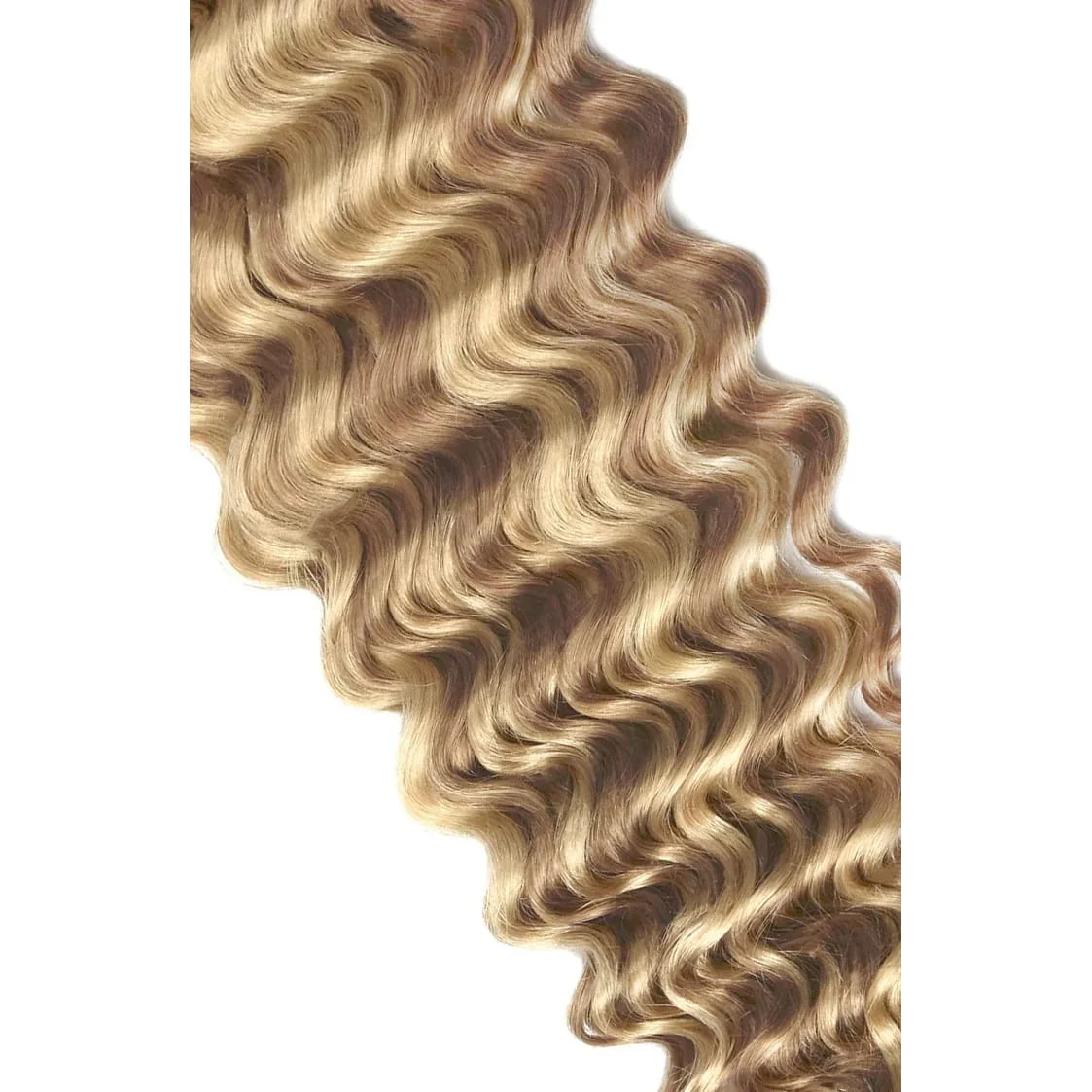 Curly Clip-In Human Hair Extensions - Biscuit Blondey (#18/613) - Image 4
