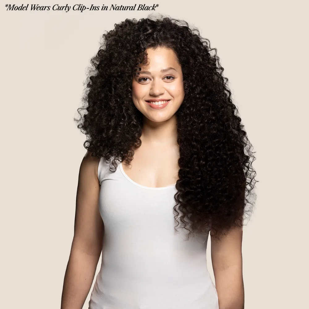 Curly Clip-In Human Hair Extensions - Ash Blonde (#22) - Image 3
