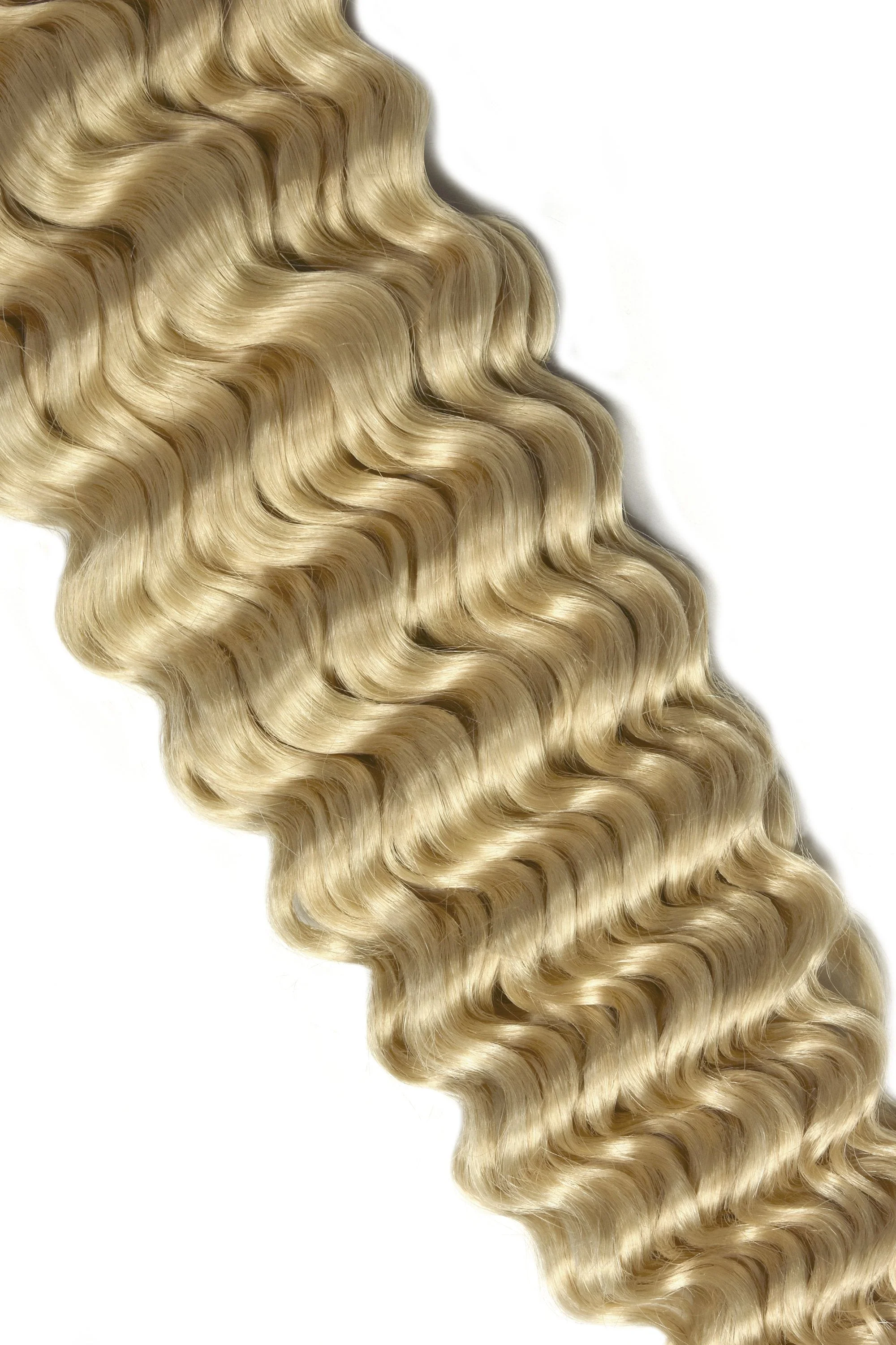 Curly Clip-In Human Hair Extensions - Ash Blonde (#22) - Image 4