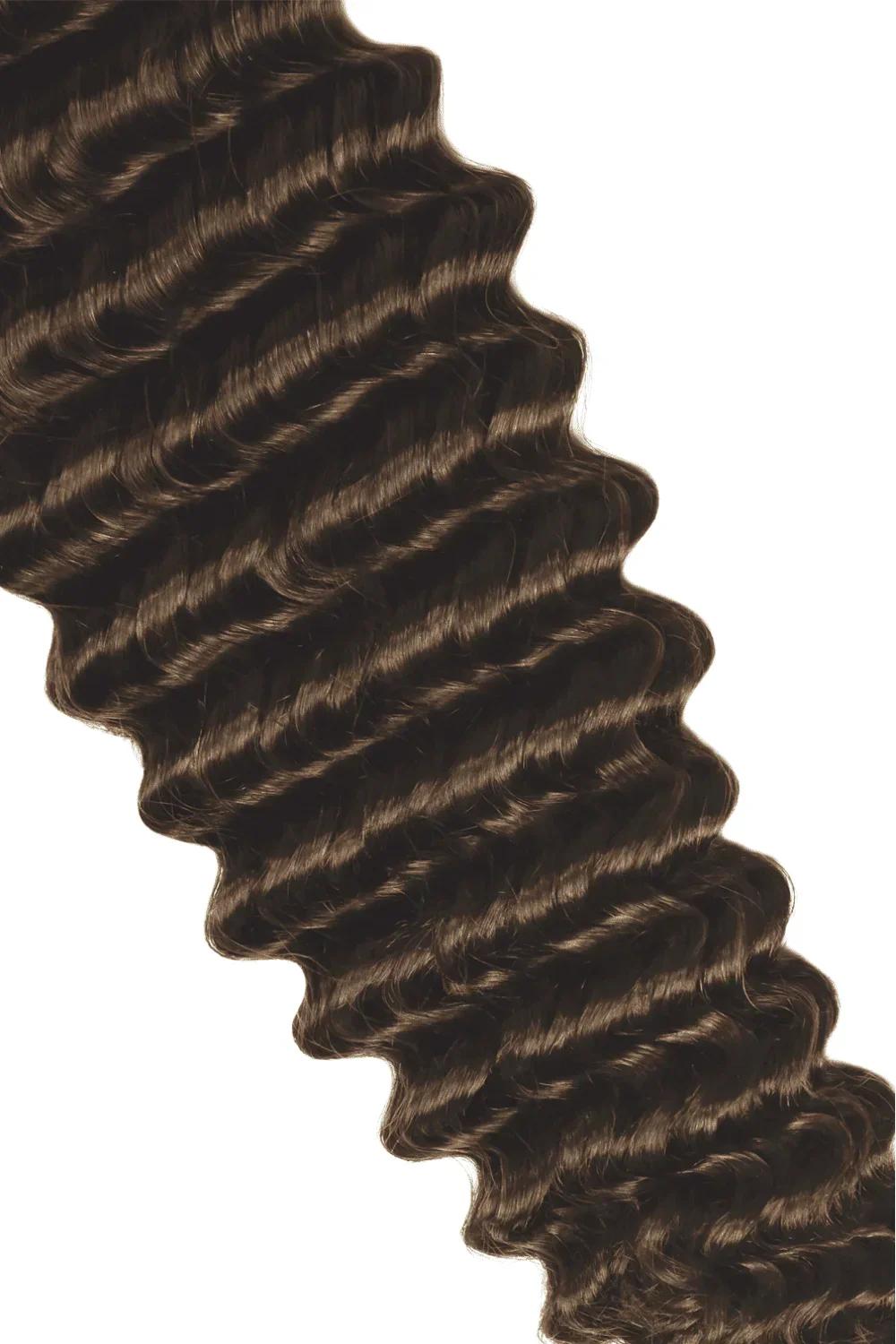Curly Clip-In Human Hair Extensions- Medium Brown (#4) - Image 4