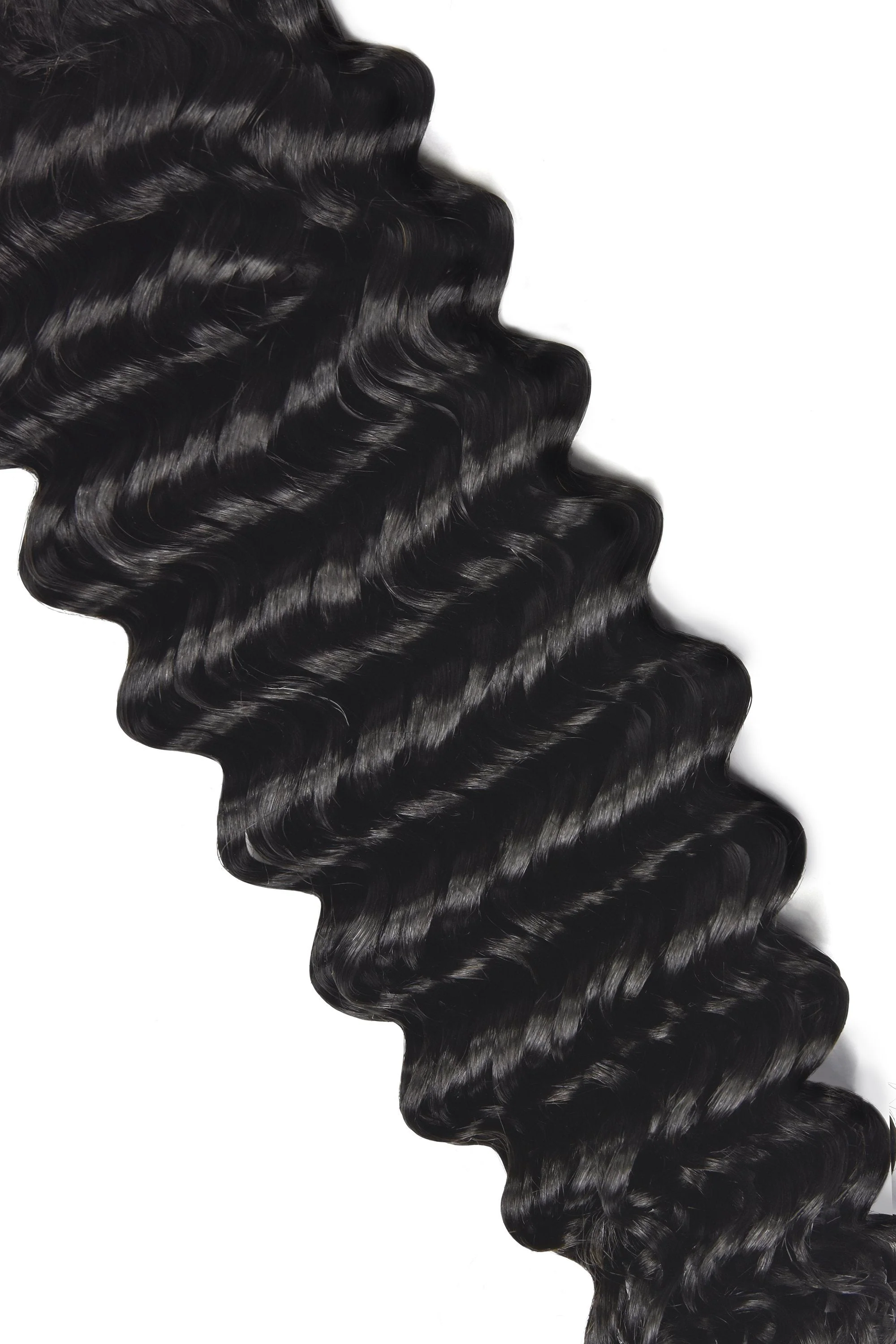 Curly Clip-In Human Hair Extensions - Natural Black (#1B) - Image 4