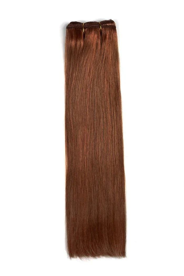 Dark Auburn/Copper Red (#33) Remy Royale Double Drawn Weave Extensions - Image 4