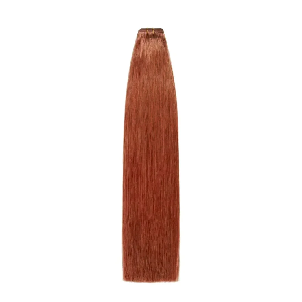 Dark Auburn/Copper Red (#33) Remy Royale Flat Weft Hair Extensions - Image 3