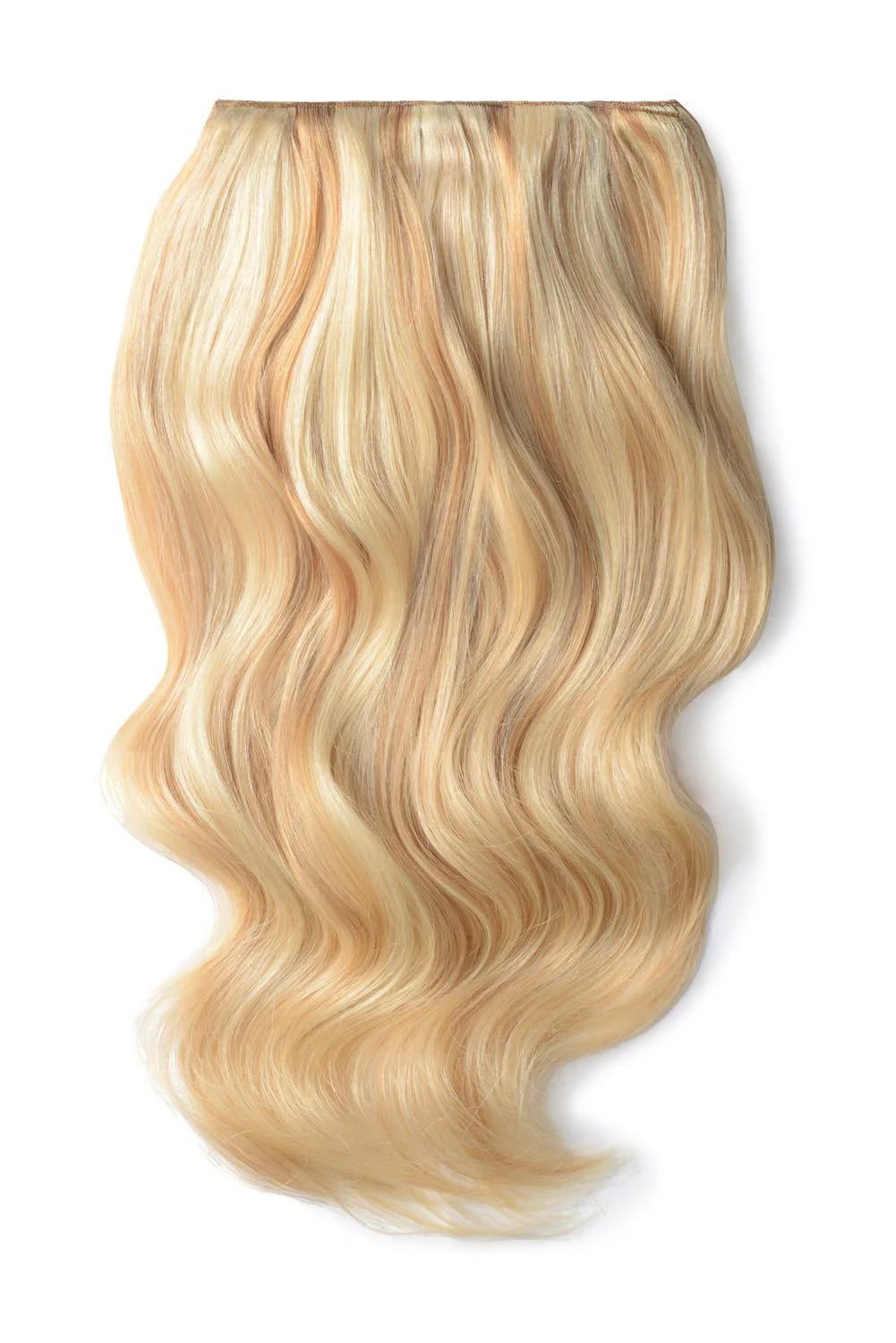 Double Wefted Full Head Remy Clip in Human Hair Extensions - Peaches & Cream (#27/613)