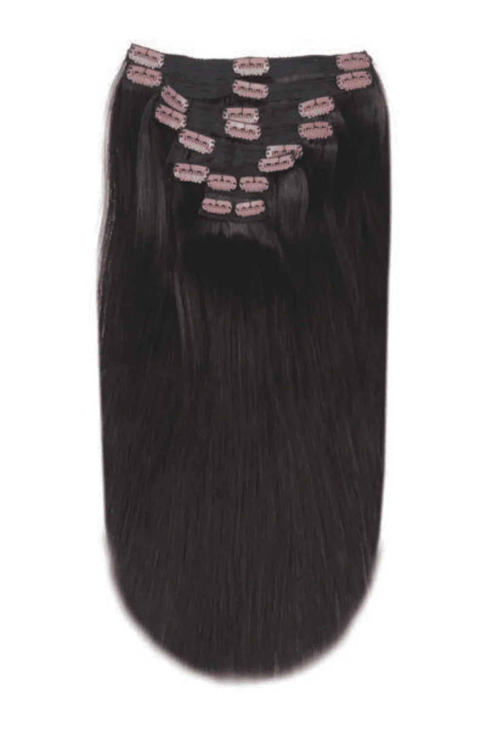 Darkest Brown (#2) Full Head Clip In Hair Extensions