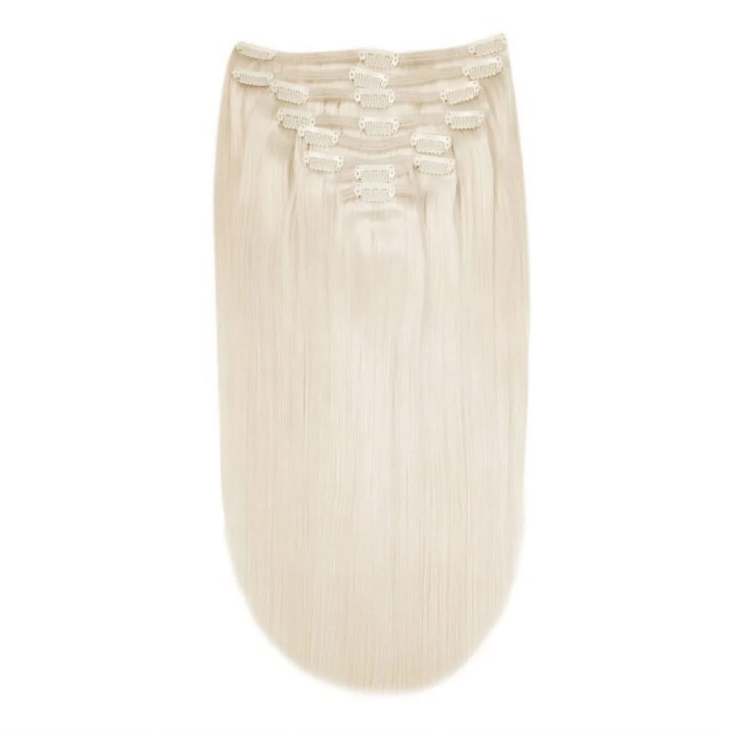 Full Head Remy Clip in Human Hair Extensions - Lightest Blonde (#60)