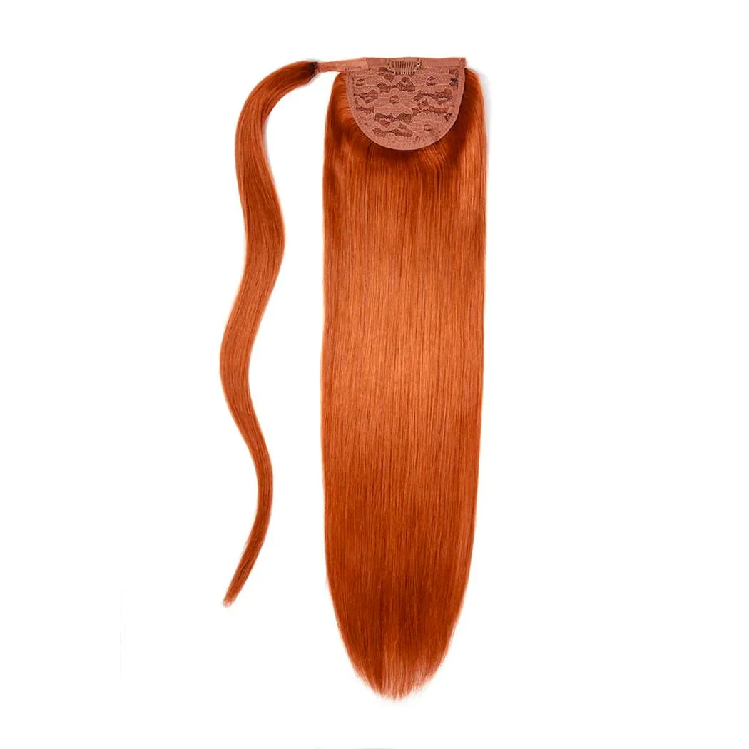 Flaming Ginger (#350) Straight Up Wrap Around Ponytail