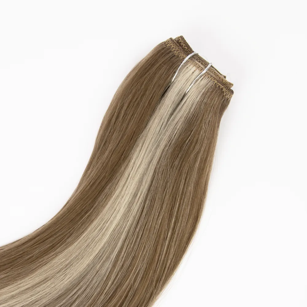 Iced Cappuccino (#14/22) Quad Weft Clip In One Piece Hair Extensions - Image 5