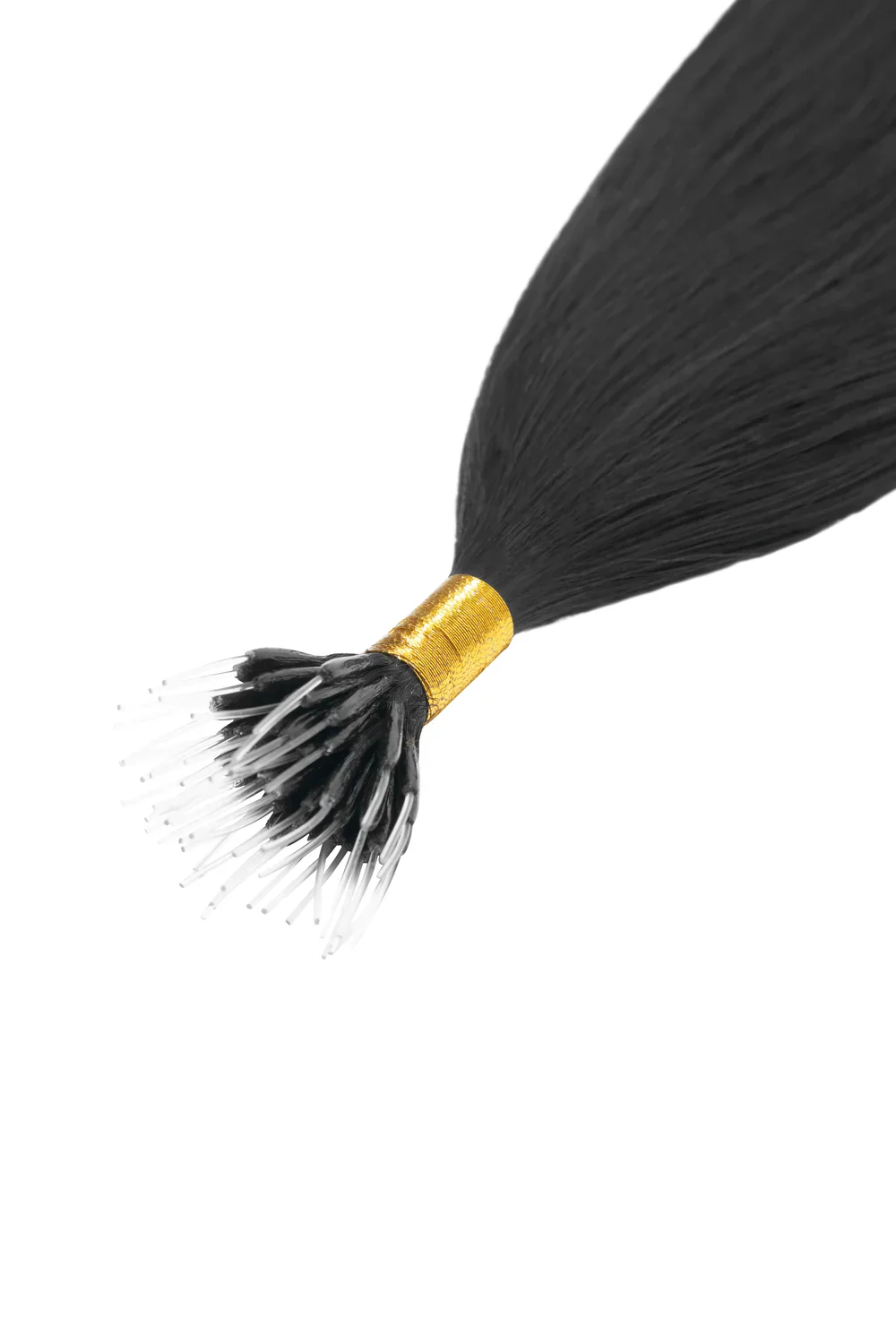 Jet Black (#1) Remy Royale Nano Bond Hair Extensions - Image 2