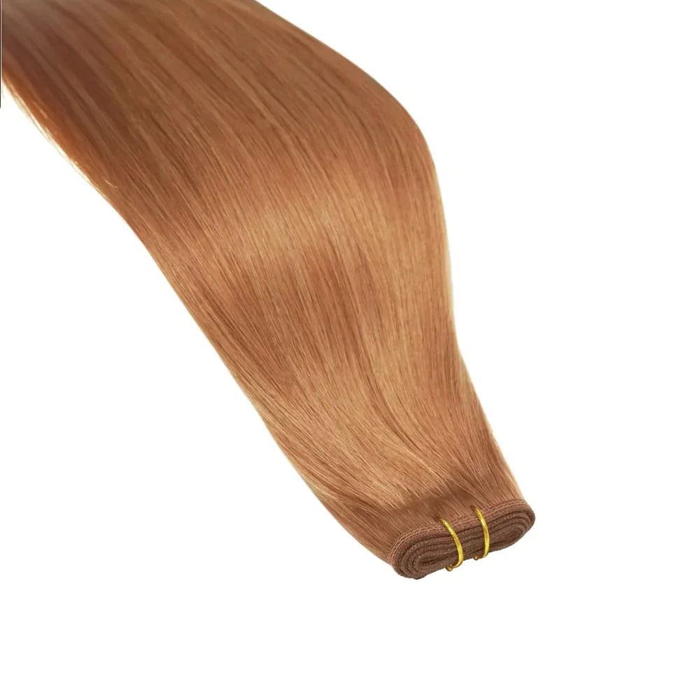 Light Auburn (#30) Remy Royale Flat Weft Hair Extensions - Image 3