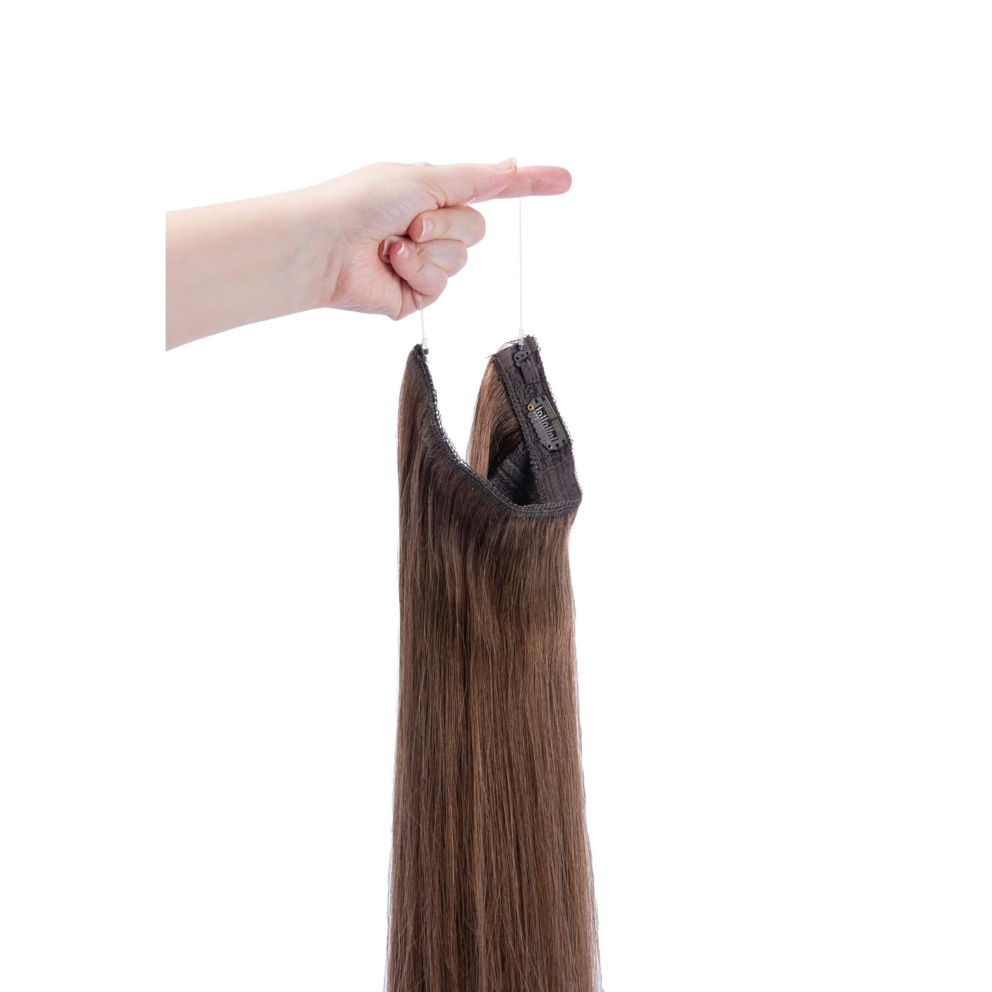 Light Brown (#6) Halo Hair Extensions