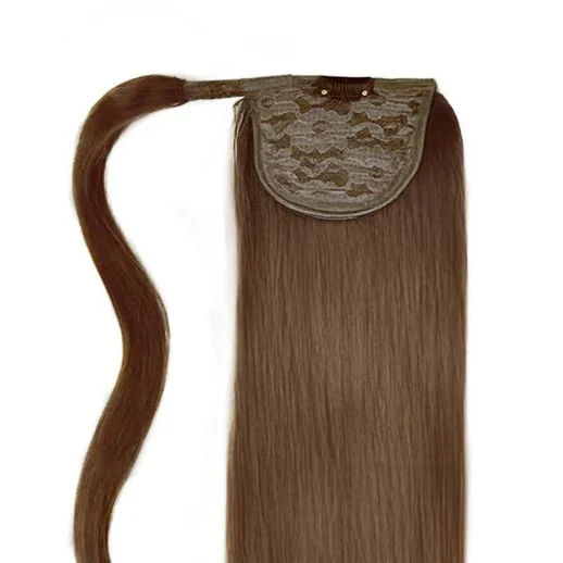 Light/Chestnut Brown (#6) Straight Up Wrap Around Ponytail - Image 2