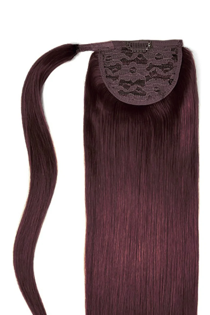 Mahogany Red (#99J) Straight Up Wrap Around Ponytail Extension - Image 2