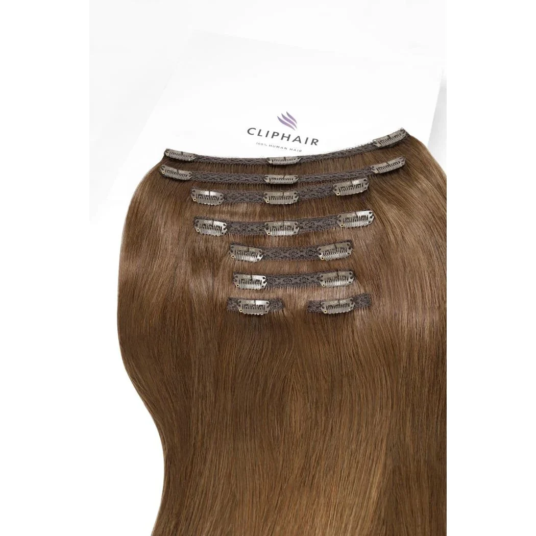 Medium Ash Brown (#8) Ultra-Volume Clip In Full Head Set (240-300G)