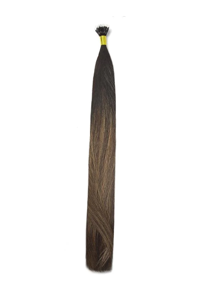 Nano Ring Hair Extensions Double Drawn - Espresso Melt Balayage