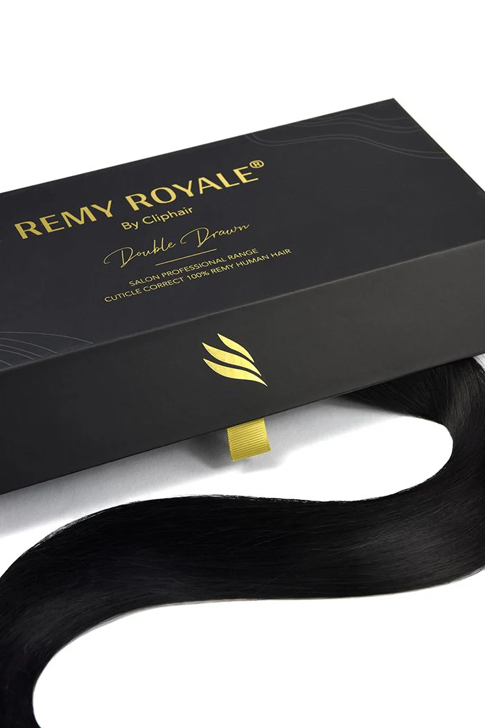 Nano Ring Hair Extensions Double Drawn - Jet Black (#1) - Image 4