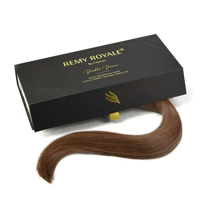 Nano Ring Hair Extensions Double Drawn - Light/Chestnut Brown (#6) - Image 3