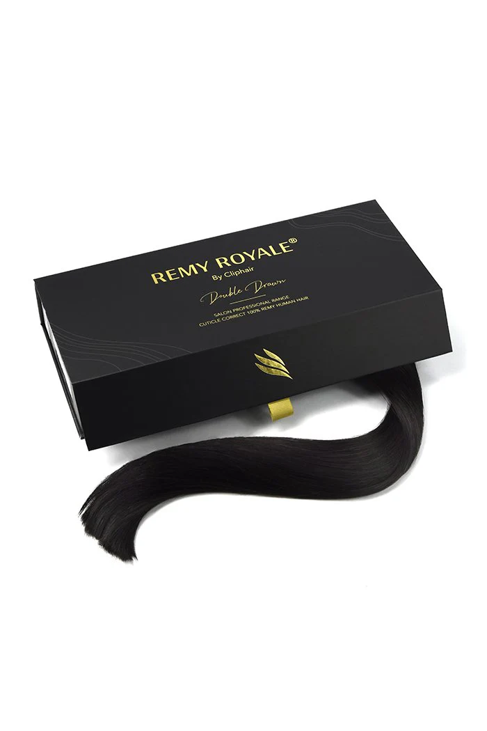 Nano Ring Hair Extensions Double Drawn - Off/Natural Black (#1B) - Image 3