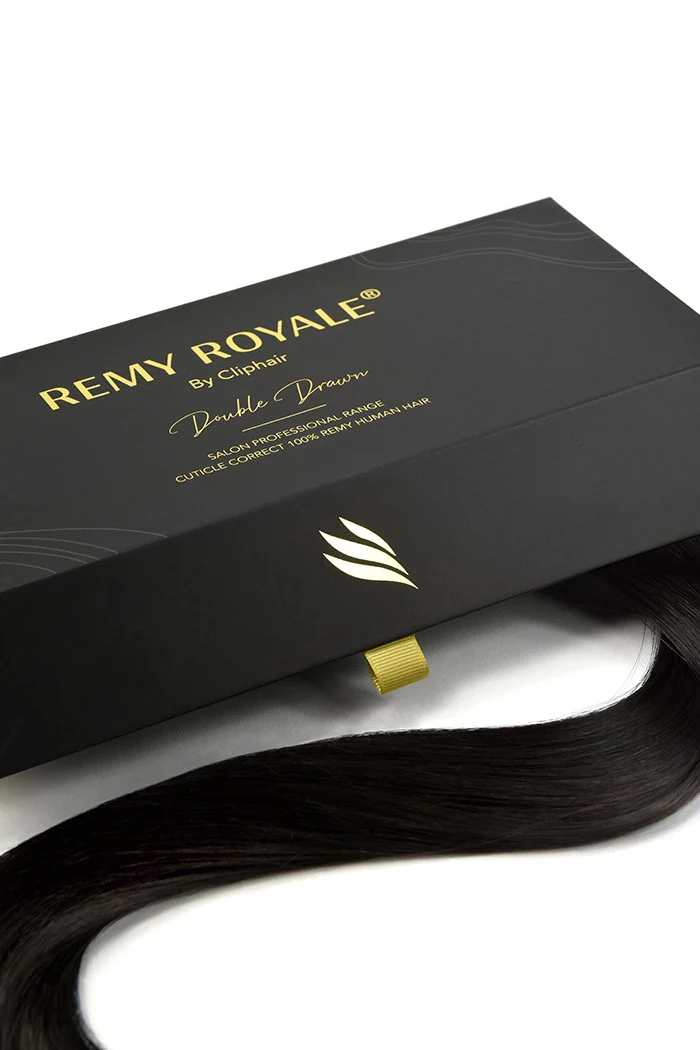 Nano Ring Hair Extensions Double Drawn - Off/Natural Black (#1B) - Image 4
