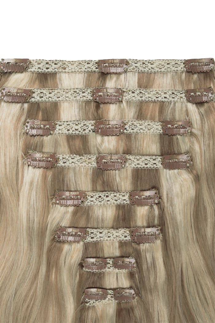 Oak Brondie Double Wefted Full Head Clip In Hair Extensions - Image 2