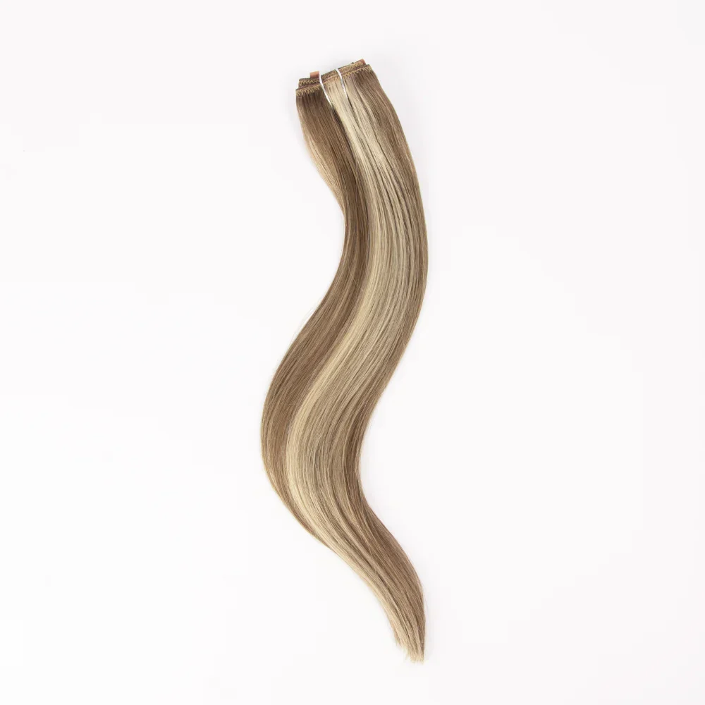 One Piece Top-up Remy Clip in Human Hair Extensions - Iced Cappuccino (#14/22) - Image 3