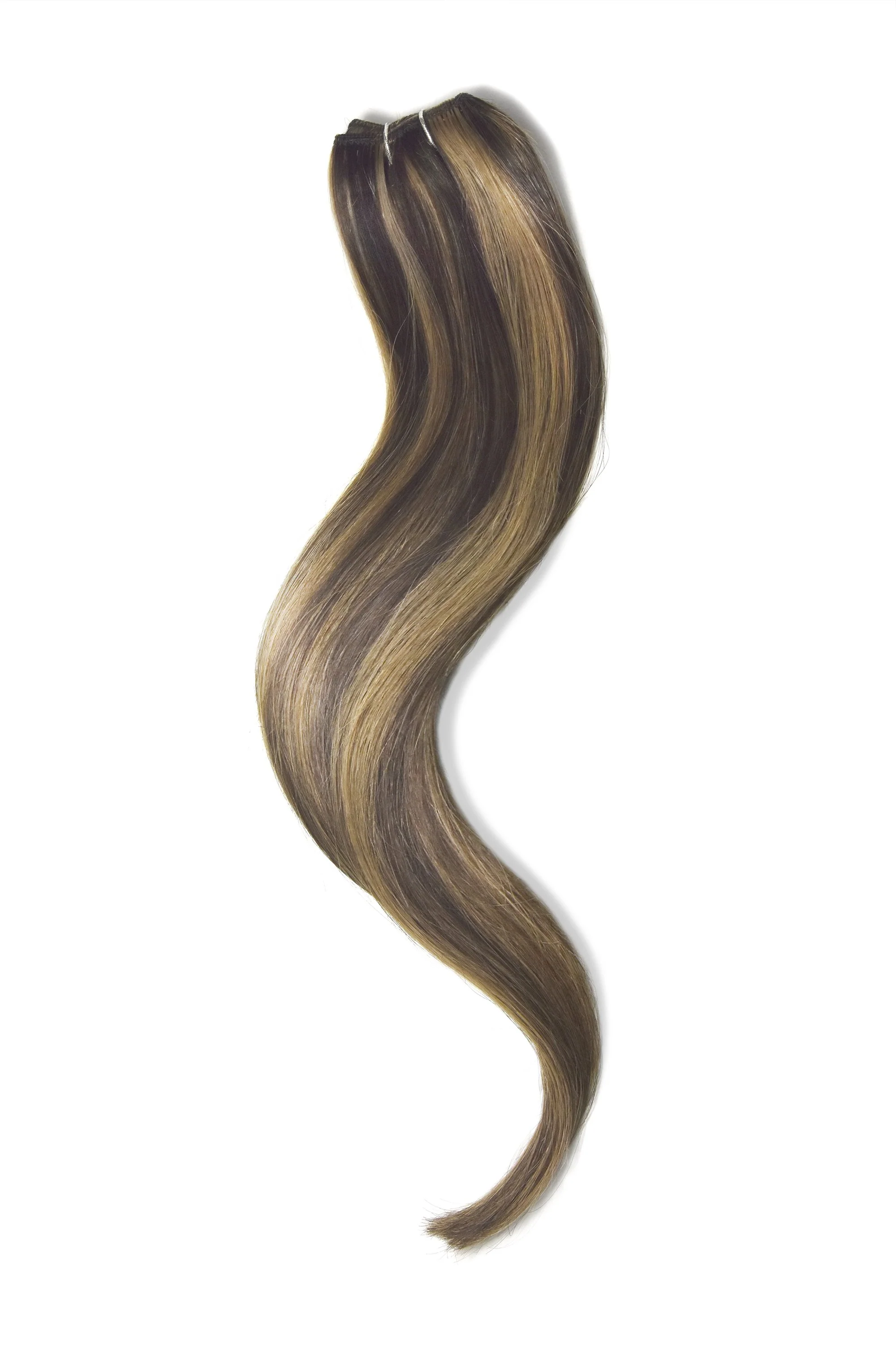 One Piece Top-up Remy Clip in Human Hair Extensions - Chocolate Honey (#4/27) - Image 3