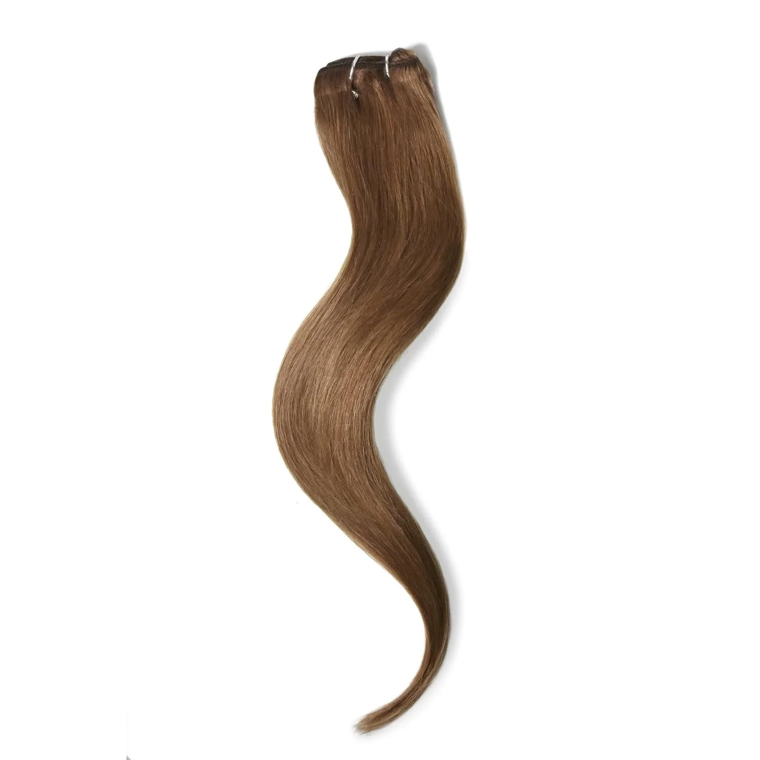One Piece Top-up Remy Clip in Human Hair Extensions - Medium Ash Brown (#8) - Image 3