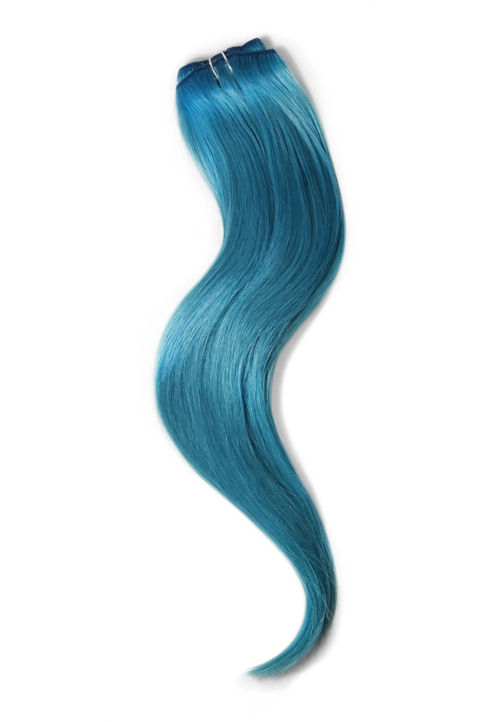 One Piece Top-up Remy Clip in Human Hair Extensions - Turquoise - Image 3