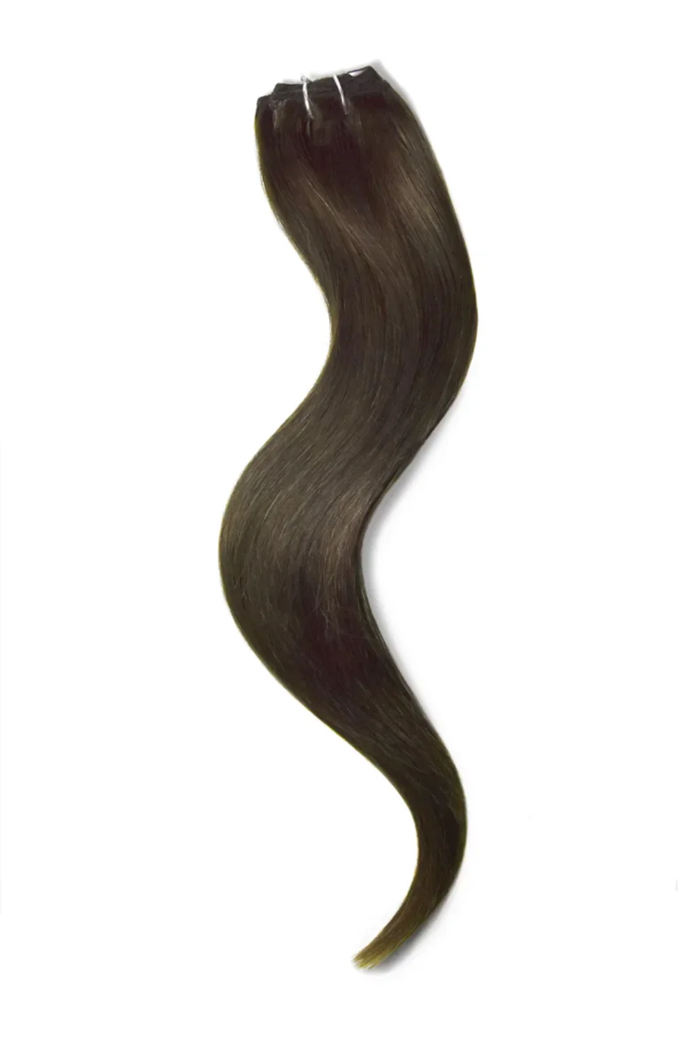 One Piece Top-up Remy Clip in Human Hair Extensions - Dark Brown (#3) - Image 3