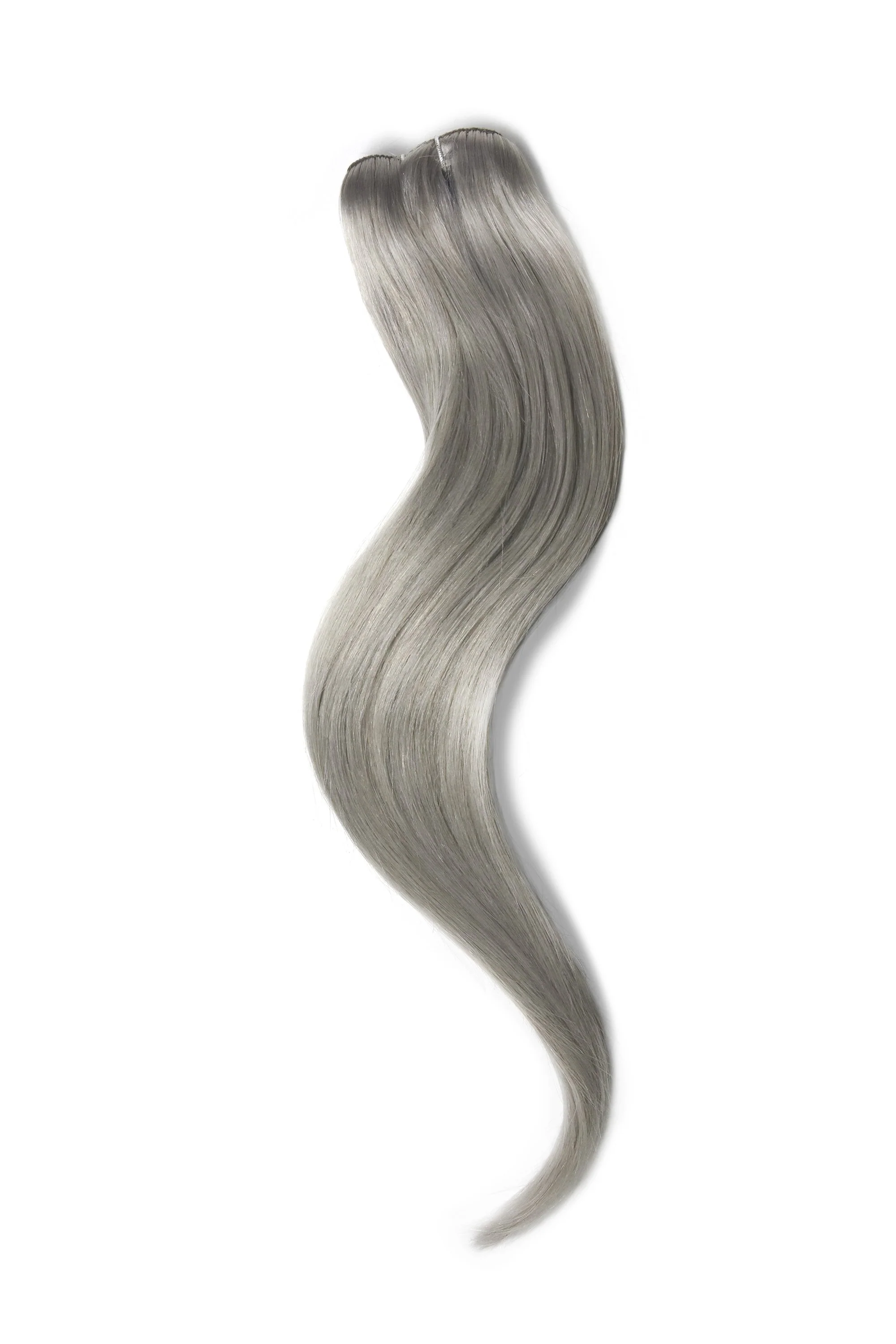 One Piece Top-up Remy Clip in Human Hair Extensions - Silver/Grey (#SG) - Image 3