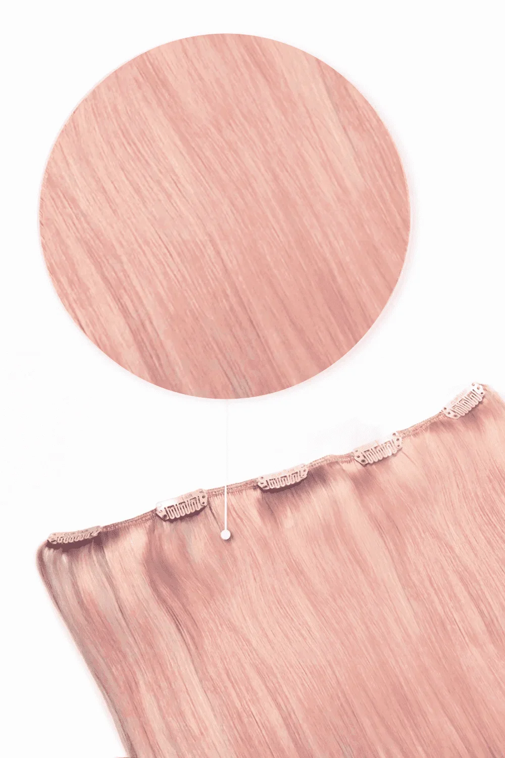 One Piece Top-up Remy Clip in Human Hair Extensions - Pastel Pink
