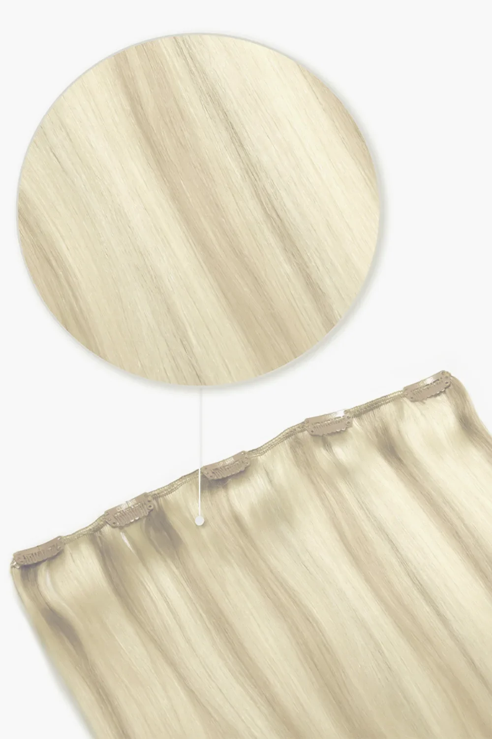 One Piece Top-up Remy Clip in Human Hair Extensions - Platinum BlondeMe