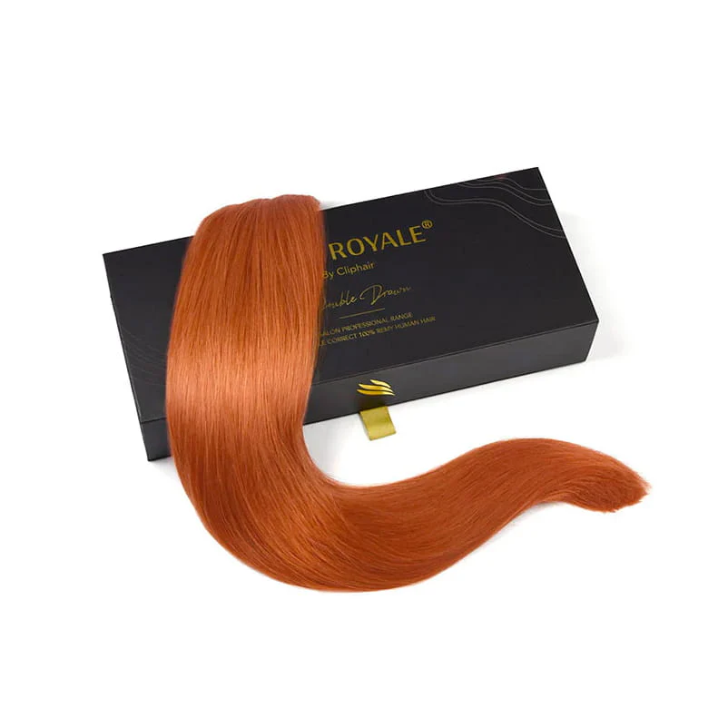 Remy Royale Double Drawn Human Hair Weft Weave Extensions - Flaming Ginger (#350) - Image 3