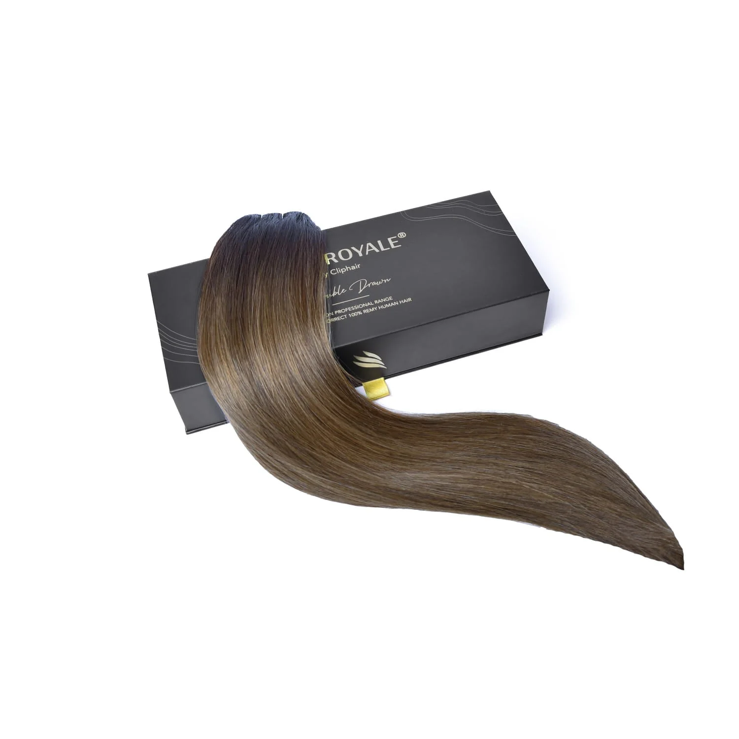 Remy Royale Double Drawn Human Hair Weft Weave Extensions - Toasted Chestnut Melt - Image 3