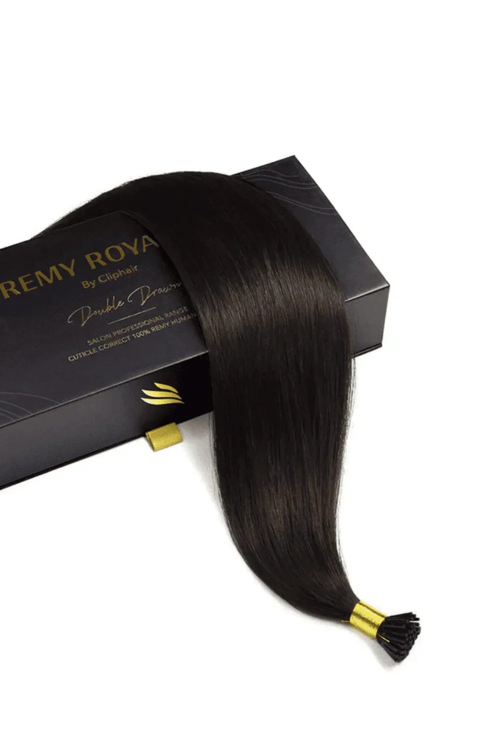 Darkest Brown (#2) Remy Royal I-Tips Hair Extensions - Image 3