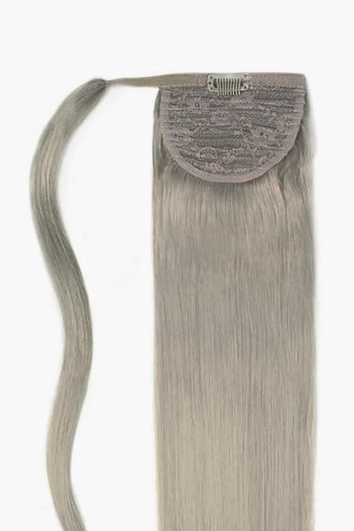 Silver/Grey (#SG) Straight Up Wrap Around Ponytail Extension - Image 2