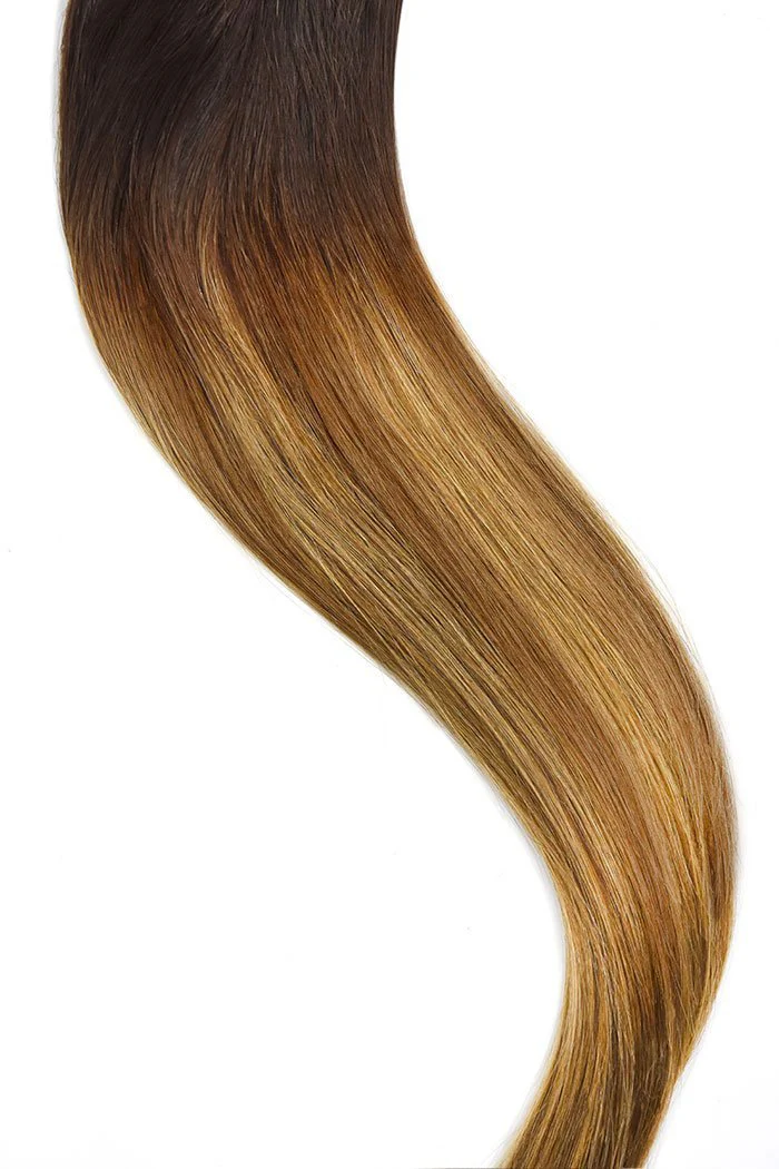 Tape in Balayage Hair Extensions - Chestnut Honey Balayage - Image 2