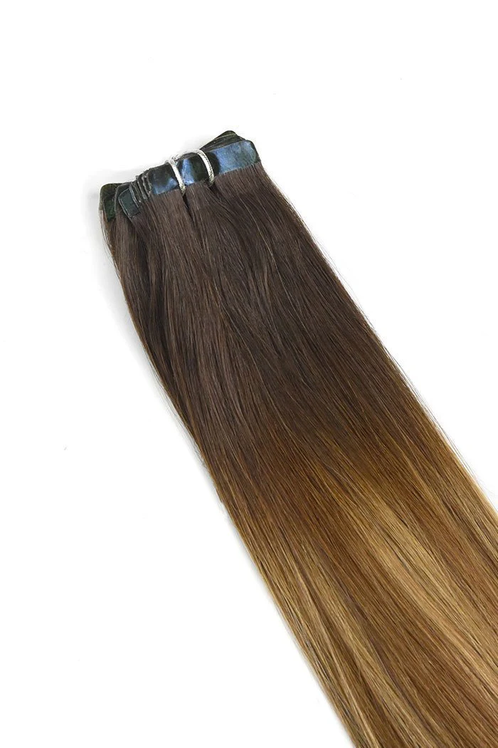 Tape in Balayage Hair Extensions - Chestnut Honey Balayage - Image 3