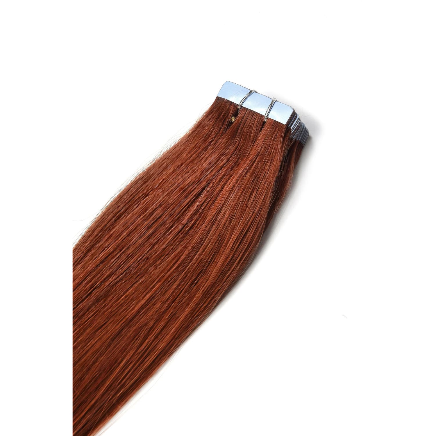 Tape in Remy Human Hair Extensions - Dark Auburn/Copper Red (#33) - Image 2